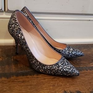J Crew Elsie pumps in gunmetal glitter AE848